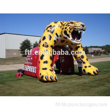 inflatable leopard tunnel, inflatable leopard helmet and tunnel,inflatable sport tunnel